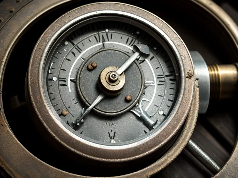 A well water pressure gauge showing a low pressure reading of 25 PSI.